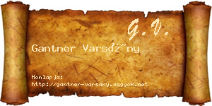 Gantner Varsány névjegykártya